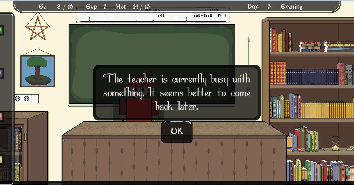 HARDGam44527072's tweet photo. Here is the 1st classroom to visit. But the teachers in Tiefenwald cannot give lessons all the day long, so usually only one of four classrooms is ready for your magical lessons.
#WiccaCraft #GameDev #indiedev #IndieGameDev https://t.co/ruwYxfYu9g