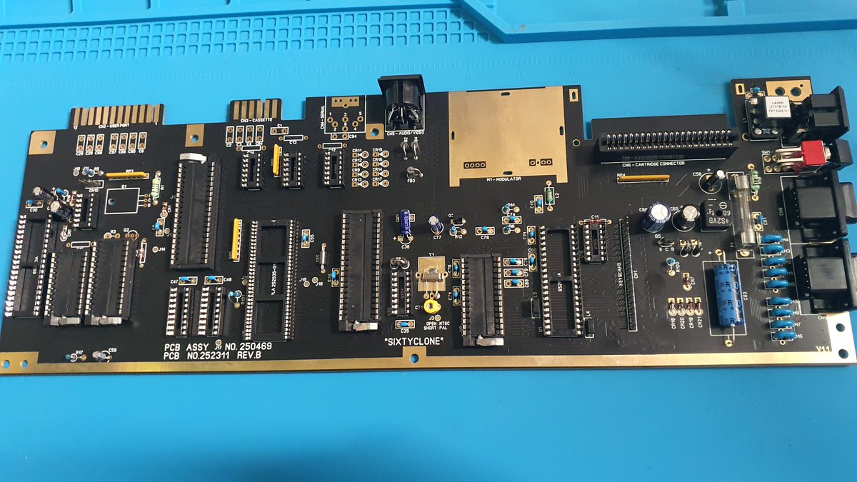 RetroWizzard's tweet photo. More parts arrived, the #SixtyClone is nearly completed.
Those zif sockets are great, cost me a kidney though.
Still missing the RF mod replacement.
Someone soldered a wrong cartridge connector to the board...did he though?๐
#RetroComputing #retrogaming #Commodore #C64 #C64GS https://t.co/ioEJ4redYu