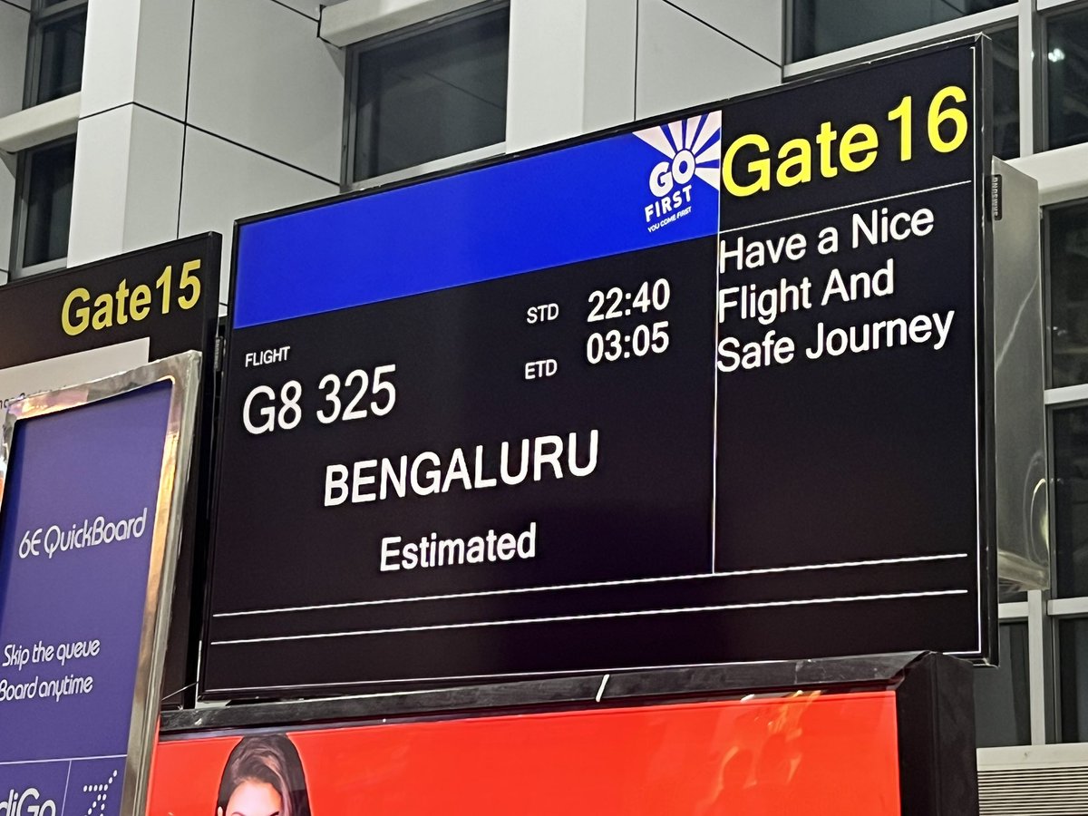 rasheed__3's tweet photo. @GoFirstairways Why are all #GoAir flights delayed from Mumbai ? To Ahmedabad , Goa, Delhi,Benglaru, and many more flights delayed.
#flightsdelayed #GoAir #GoFirst https://t.co/8oJ9sRRbSm