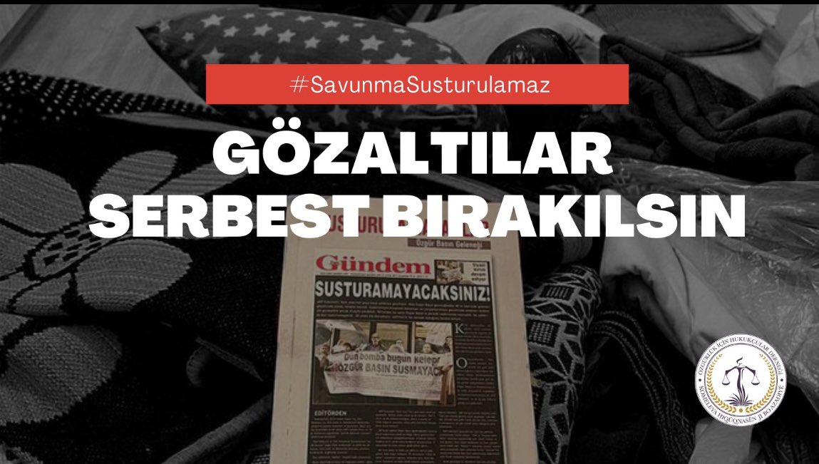 s_celikkaleli's tweet photo. İktidar bloğunun talimatıyla derneğimize , arkadaşlarımıza ve özgür basına yönelik başlatılan soruşturma ve gözaltı operasyonu bizleri yıldıramaz. @ohdgenelmerkez
#SavunmaSusturulamaz https://t.co/fplDDDagMR