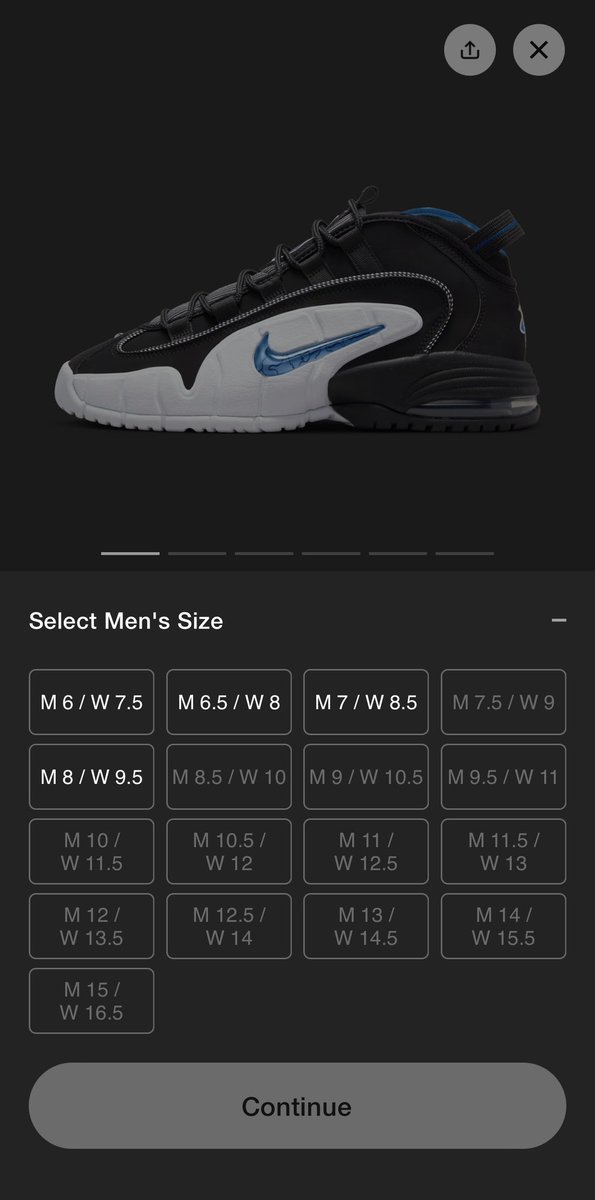 Get a Nike app notification for the Penny 1s almost 5 hours after the drop…

Just to go back to SNKRS for it to be partially in stock…

Pain. 😭