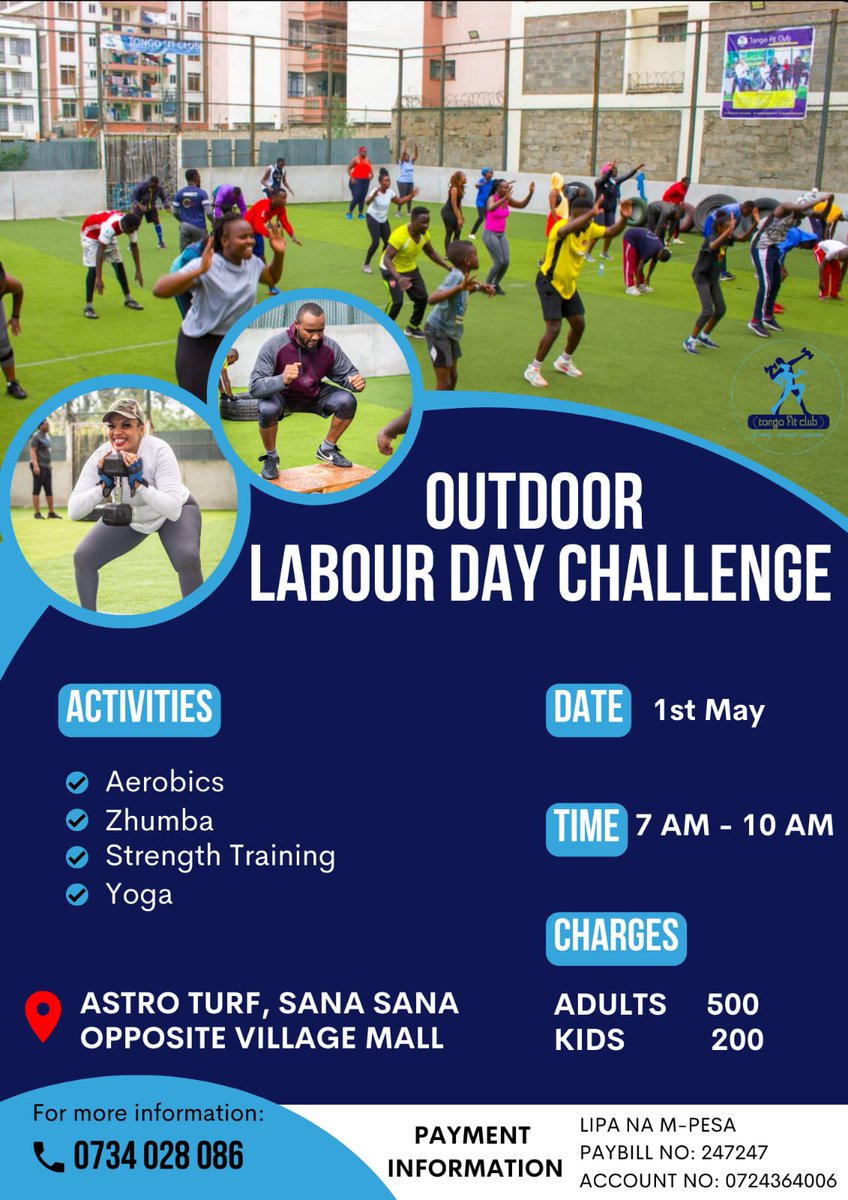 FitTongo's tweet photo. come join us this labour day for an outdoor bootcamp challenge where everysweatcounts, new month new body.@lindahoguttu @KWALANDA @WillisRaburu @MikeOkinyi @jeffmote https://t.co/0epO9i416e