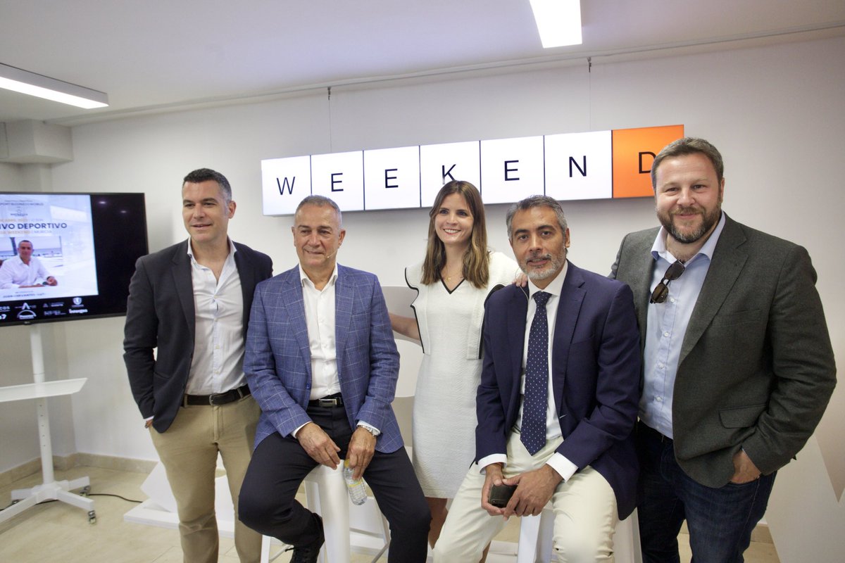 JoverCristina's tweet photo. Siempre es un placer acoger eventos en @AgenciaWeekend_, lo de hoy ha sido increíble. Mil gracias @SportBiz_World @estrellalevante @Juancervantestv Felipe Moreno, por hacerlo posible 💪🏻 https://t.co/G2MAUYeM5E