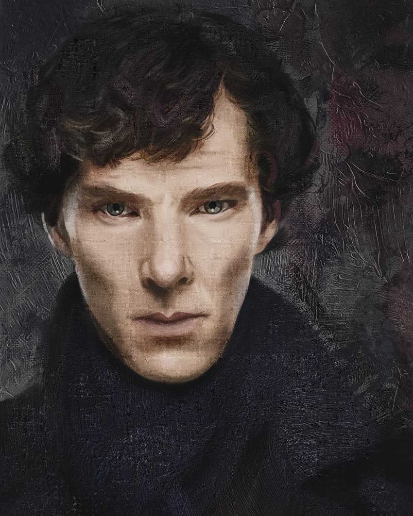 Gn, fam🌛 
Probably everyone has drawn Sherlock at some point and I couldn't resist😉 Favorite character and favorite artist❤️
#goodnightfriends #Sherlock