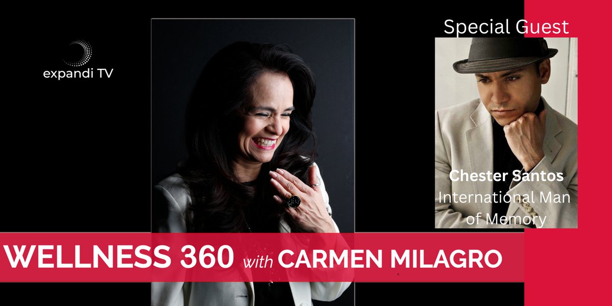 wellness360Carm's tweet photo. S1E3 drops this Saturday the 29th! “Improving Your Mind with #ChesterSantos International Man of Memory” on Wellness 360 with Carmen Milagro available on #expandiTV
FREE trial here: https://t.co/5LqAZ5yPev
#wellbeing #healthymind #improvedmemory #memoryskills #livestreaming #mind https://t.co/VVfMm53xyM