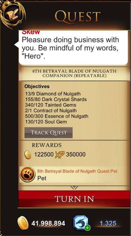 #8thBetrayalBladeofNulgathQuestPet Done successfully.
#EventNulgath
#AQ3D