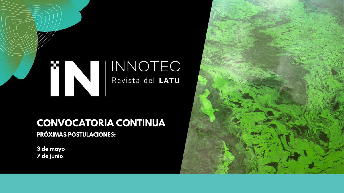 LATU_uy's tweet photo. ¿Estás realizando una investigación en las áreas de #Forestales, #Ambiente, #Metrología o #TecnologíaAlimentaria? Postulate a la convocatoria continua de #Innotec, la revista arbitrada por un comité de revisores externos, editada por el #LATU.
https://t.co/eAVS2xeQyR https://t.co/X8cVRcn1mE