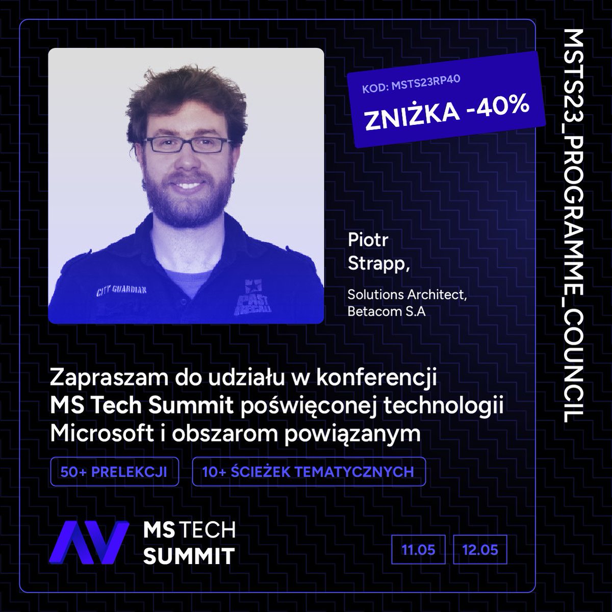 ptrstpp950's tweet image. Serdecznie zapraszam do udziału #MsTechSummit

Do jutra można skorzystać z atrakcyjnej zniżki a forma zarówno online (11 maja) jak i stacjonarna (12 maja)