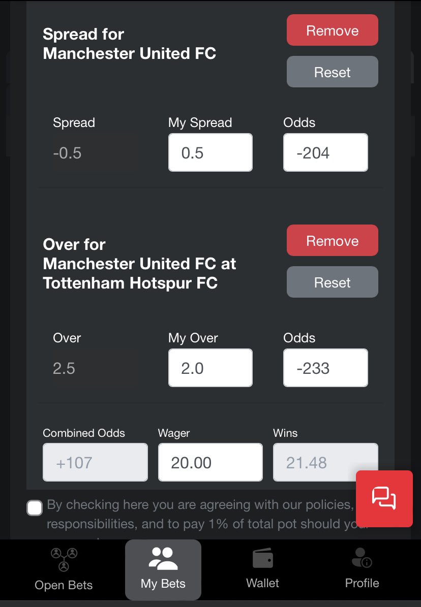 Got an EPL play for y’all. Game starts in 30 minutes so LOCK THIS IN ⏰

1u PARLAY- ManU/Tottenham o2 & ManU +0.5 (~ +105 on @BetOpenly)

Tottenham in poor form, expect ManU to get at LEAST a draw here 

• 3+ goals in 7/L10 meetings
• 2+ goals in 10/L11 meetings

#TOTMUN