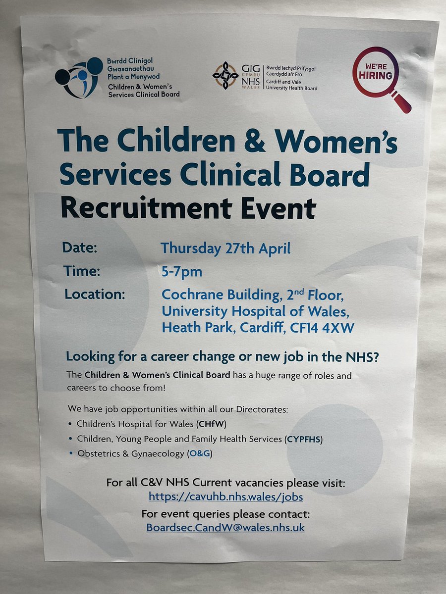 Great evening receiving many lovely people to our recruitment event. Great buzz, loads of super positive discussions and contacts and a couple of interviews 👏 well done team C&W @CV_UHB @cavcw @CAVCCH @Cath_wood1