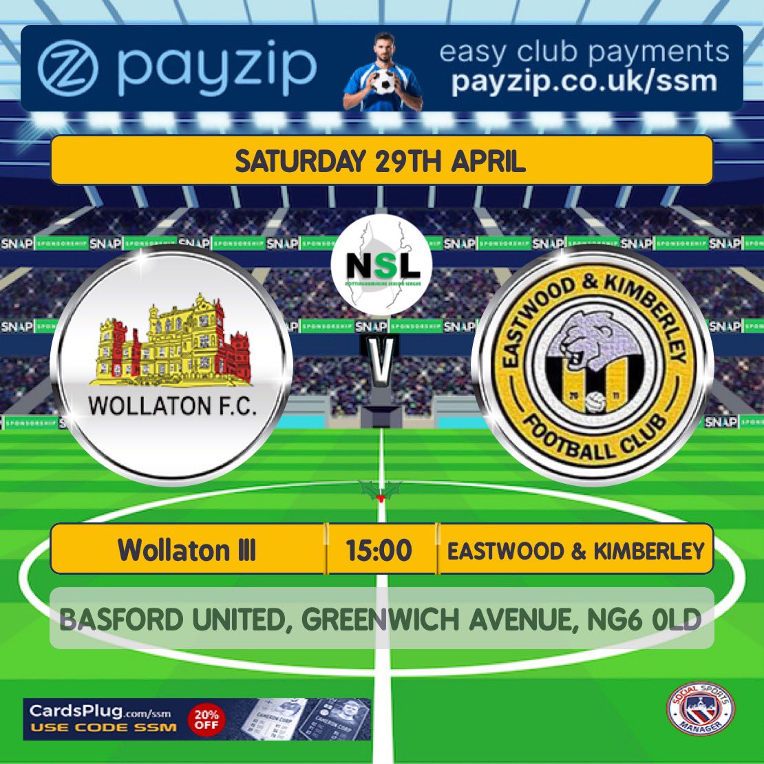This Saturday sees our development take on Eastwood &amp; Kimberley

📆 Saturday 29thApril
⚽️ <a href="/EnKFCofficial/">Eastwood & Kimberley FC</a> 
🕖 15:00 kick off
📍Basford United, Greenwich avenue, ng6 0ld
#cmonyousugarbags #UTW 💙 <a href="/EuroSoccerCo/">Euro Soccer Company</a> <a href="/NottsSeniorLge/">Nottinghamshire Senior League</a> <a href="/robhornby/">Rob Hornby</a>