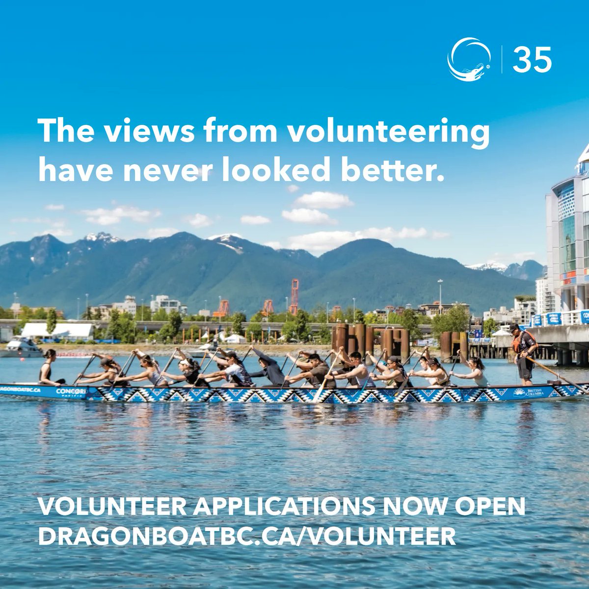 From our docks, backstage, at our welcome counters, and serving up summer cheer, the benefits of volunteering have never looked better.

2023 #dragonboat volunteer applications open at dragonboatbc.ca/volunteer! Help bring our community to life this summer.
