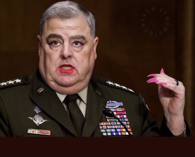 BlkHmmrTimes's tweet photo. While "General" Mike "Hormonal" Milley makes Progressive Statements about the state of Fox News anchors, the military can't make the bullets for the wars it's provoking in other countries!

Now the endless wars may slow down bc of "his" stupidity.

https://t.co/fooSryd5ZQ https://t.co/wZlstmviyw