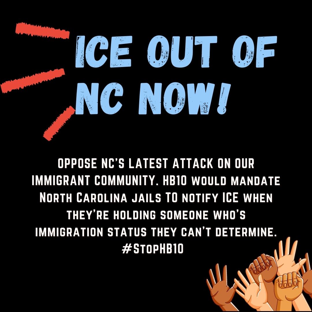 ACLU_NC's tweet photo. HB10 is the latest attempt to separate NC’s immigrant families. Instead of wasting limited resources on detaining and separating families, the #ncga should be investing in schools, infrastructure, and making sure all families have what they need to thrive. #StopHB10 https://t.co/DBuzkM1NdL