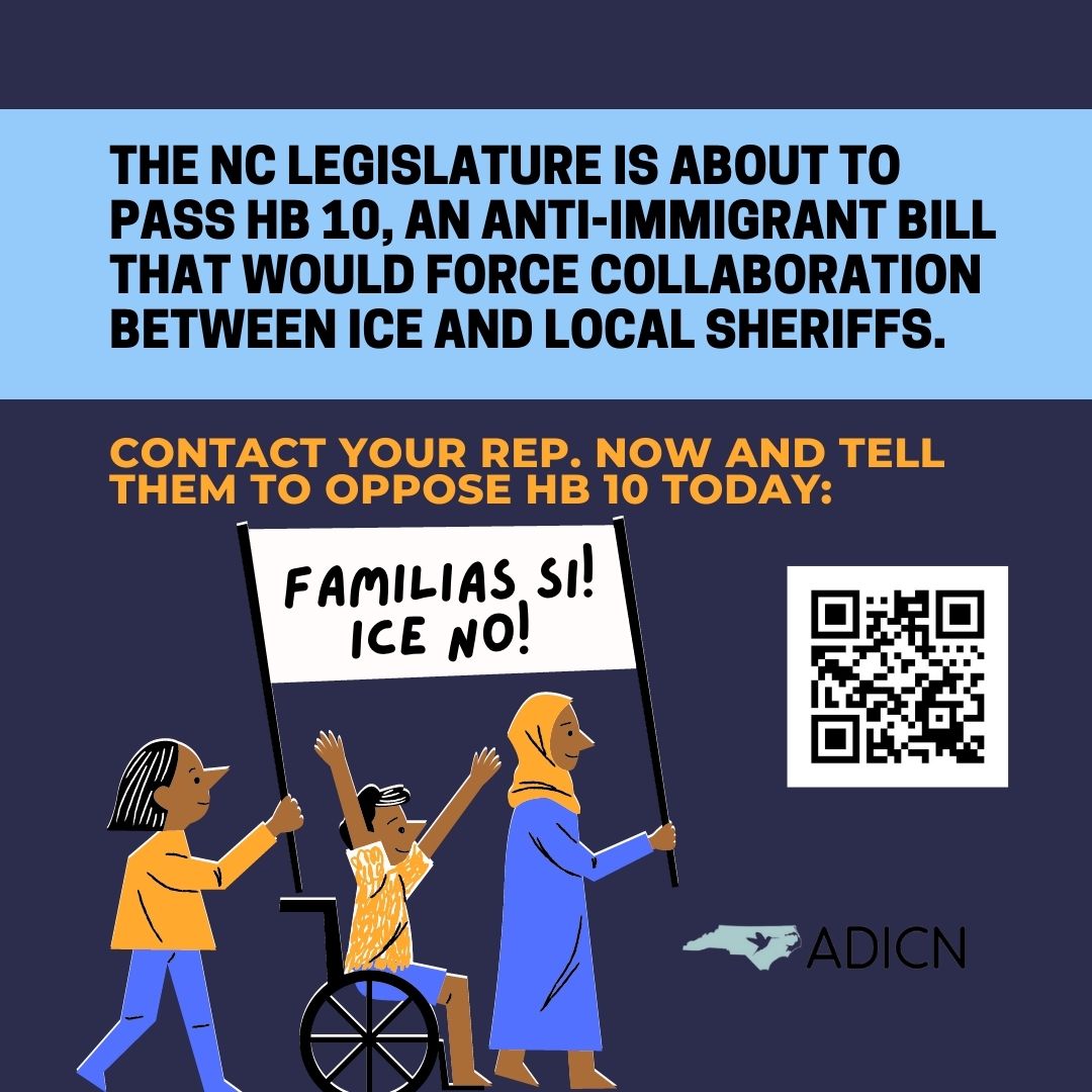 ACLU_NC's tweet photo. HB10 is the latest attempt to separate NC’s immigrant families. Instead of wasting limited resources on detaining and separating families, the #ncga should be investing in schools, infrastructure, and making sure all families have what they need to thrive. #StopHB10 https://t.co/DBuzkM1NdL
