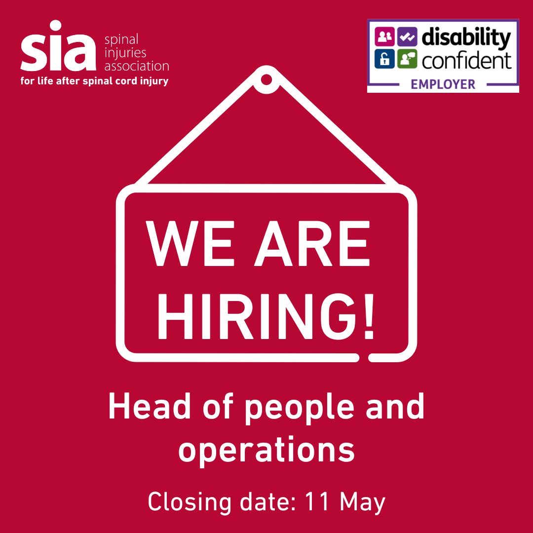 spinalinjuries's tweet photo. We are #hiring!💼

Join our senior leadership team as Head of people and operations. Come and work at our rapidly growing charity as we embark on a brand new strategy to support more people affected by #spinalcordinjury.

Closing: 11 May

Find out more👇
https://t.co/Mfvi6HrrEk https://t.co/1ucc1uSz3U