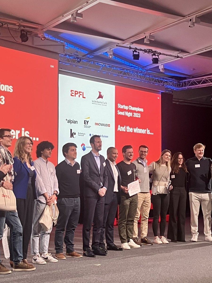epflalumni's tweet photo. Congratulations to Voltiris, CEO Nicolas Weber who pitched on stage and his co-founder EPFL alumnus Dominik Blaser on winning the 2023 Startup Champions Seed Night! 👏 @venturelab_ch @startupEPFL @EPFL_en #SUchamp #innovation https://t.co/JIeIJ42plJ