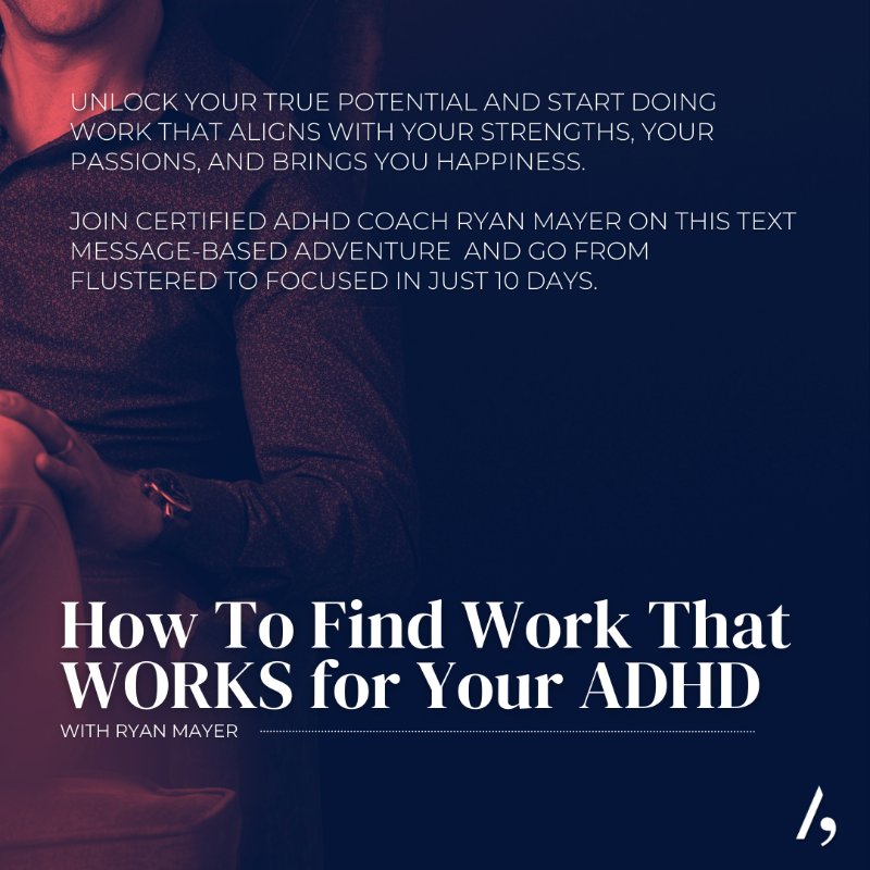 AuthoritiveCo's tweet photo. Certified @ADHD_Coach_Ryan is on a mission to empower people with ADHD towards their greatness. 

Check out his new SMS course, How To Find Work that WORKS for your ADHD and go from flustered to focused in just 10 days!