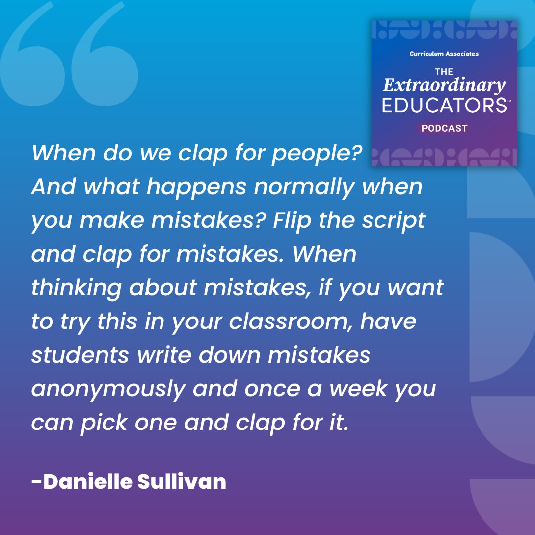 CurriculumAssoc's tweet photo. On this episode of The #ExtraordinaryEducators Podcast, @DMSullivan00 and Sari discuss how improv can improve connections in the classroom, like flipping the script on mistakes by celebrating and encouraging them. 👏 

🎙️ Tune in and follow the podcast: https://t.co/WXM8lxa7dH https://t.co/N23tKBVdBa