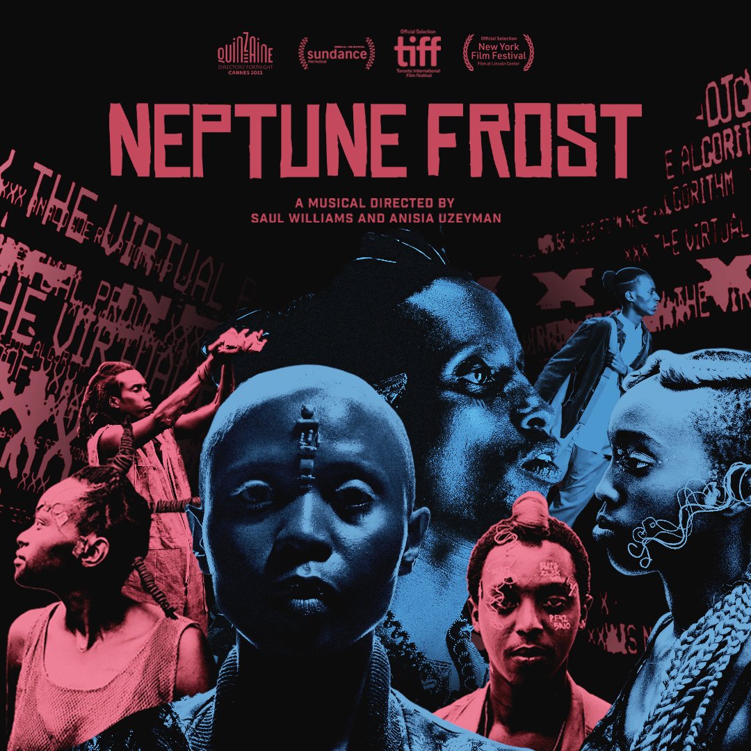 Lecinewax's tweet photo. "The Future of Black Film. Pure cinematic power !" d'après le Hollywood reporter. 

NEPTUNE FROST, réalisé par @SaulWilliams et Anisia Uzeyman sortira en salle le 10 mai. 
Are you ready ? 
#blackfilm #cinewax #neptunefrost https://t.co/Ms0rnr7glV