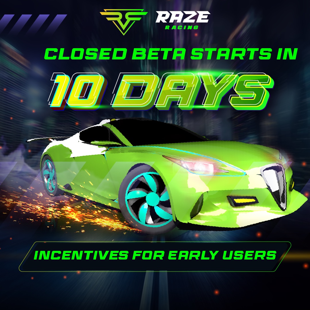 🏁 Raze Racing #Beta Countdown Begins! 🏁

═⏳⚡ 10 DAYS TO GO ⚡⏳═

Get ready for the ultimate adrenaline rush in just 10 days! Don't miss your chance to be part of this thrilling journey 🌟

Join the #waitlist NOW 👉razeracing.com

#RazeRacing #NFTGaming