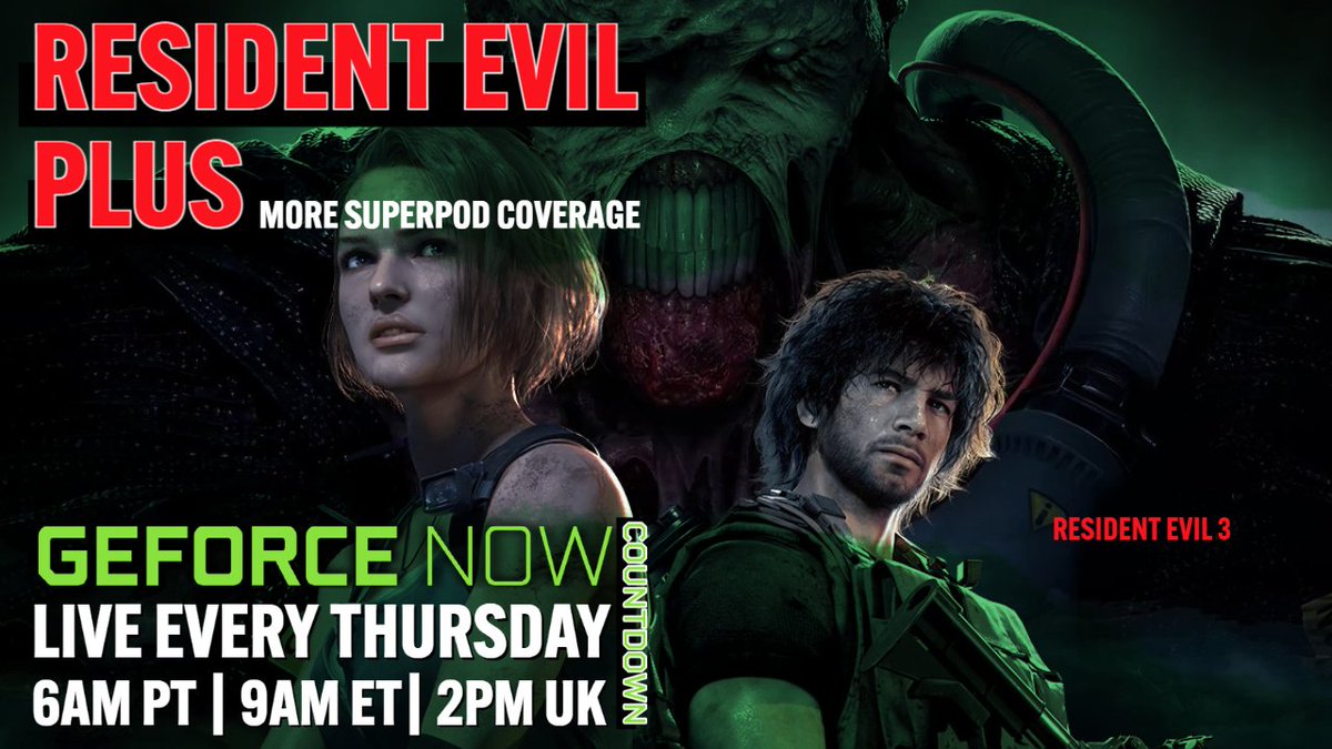 MM2K's tweet photo. 💥GeforceNow News:
Resident Evil Games Are Added | More Superpod Access - #GFNCountDown https://t.co/4nSa7KHjhI https://t.co/QCC89S15ga