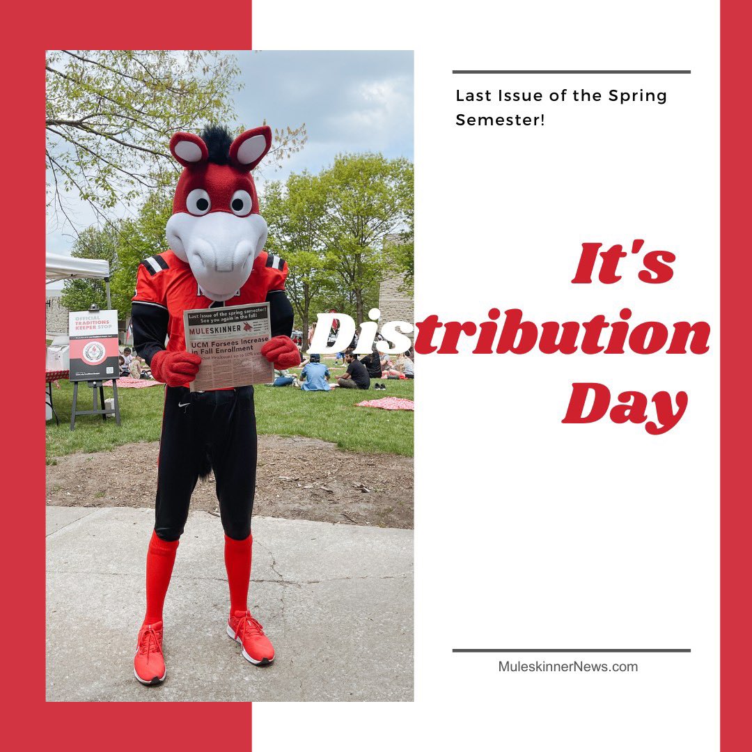 MuleskinnerUCM's tweet photo. It's distribution day! Check out Muleskinner's last issue of the spring semester!

#UCM #Muleskinner #studentnewspaper #studentmedia https://t.co/5S80knflYv