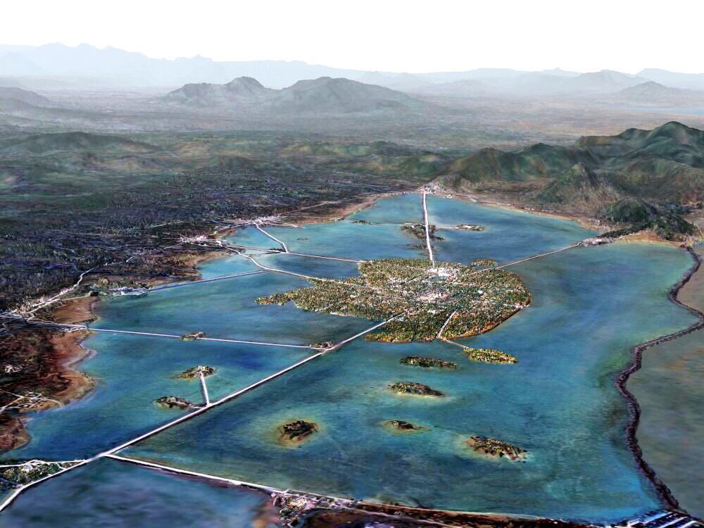 Crónicas y libros que narran la historia de la conquista de Tenochtitlan mencionan que este fue el idílico paisaje  que observó Cortés, Marina y sus hombres desde Paso de Cortés. Habrá sido así? Es poco probable primero por la abundancia y altura de los pinos que cubrían la