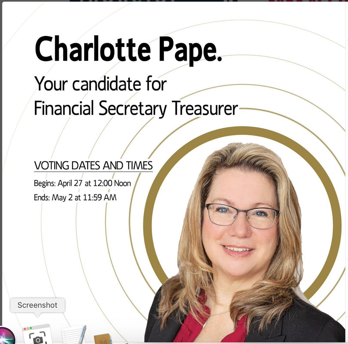 the ONLY choice for Unifor L2002 financial secretary,, go get em CHARLOTTE PAPE.