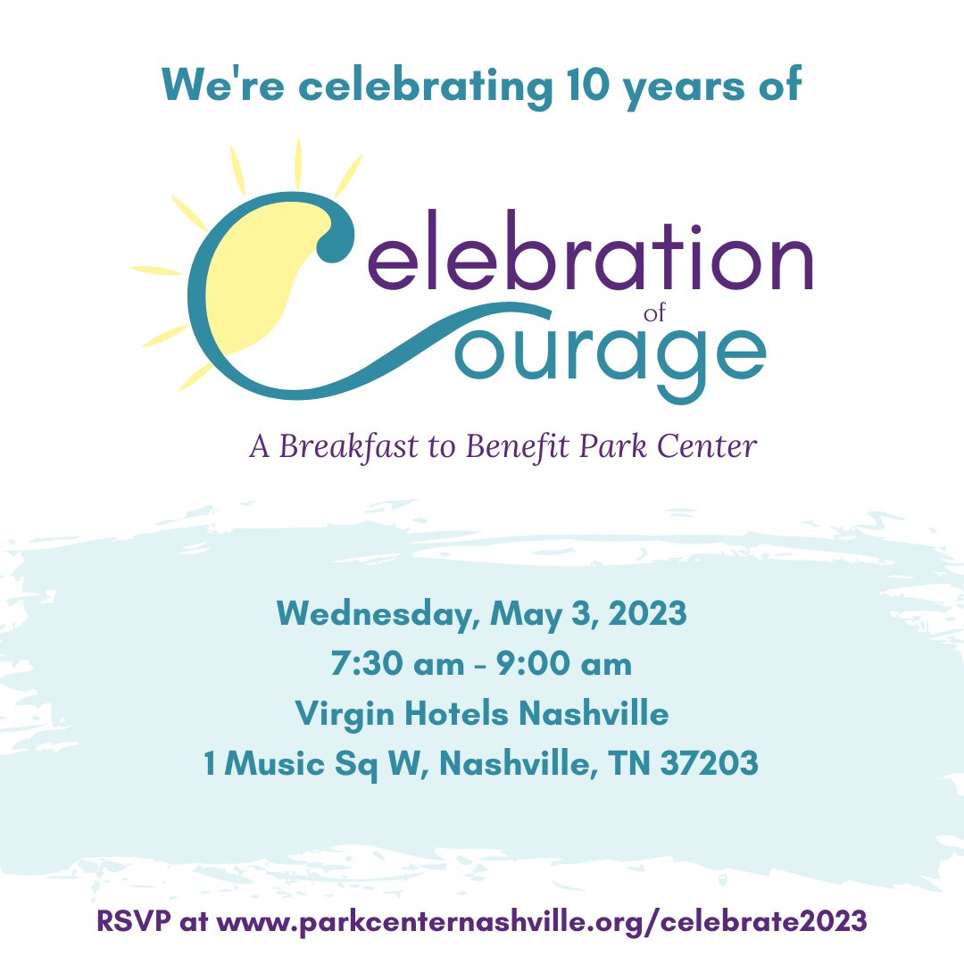 Today is the LAST day to reserve your seat for Celebration of Courage happening next Wednesday, May 3rd! Join us and hear stories of Park Center members, enjoy a musical performance by <a href="/jadejackson/">Jade Jackson</a>, and learn more about our mission. Reserve your seat at parkcenternashville.org/celebrate2023.