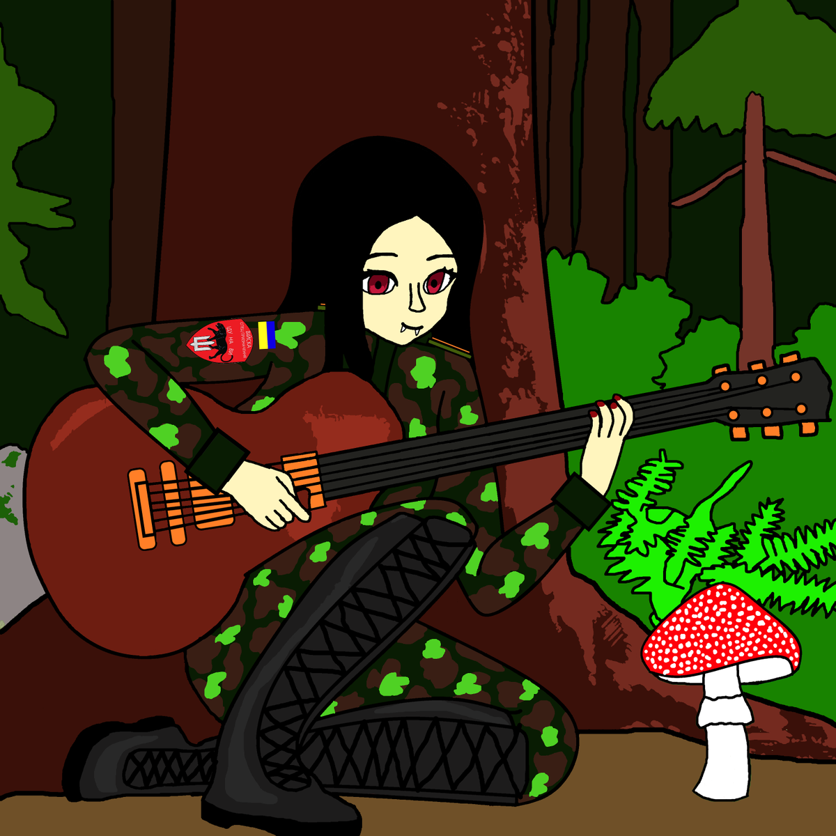 mavkayuri's tweet photo. Nichnytsya"Dembel" with a guitar in the forest.#illustration #art #drianscombat #artist #artwork #drawing #digitalart #painting #musicanimegirl  #vampiregirl #digitalart #driansworld #art #digitaldrawing #nft #originalcharacter #giwe #graw #reference #nftart #dubok #mavkacombat https://t.co/zZNNpGqagH