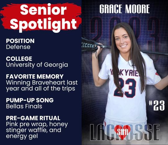 It’s Senior Week!  Next up is Defender #23 Grace Moore!  #ebc <a href="/sha_sports/">Sacred Heart Sports</a>