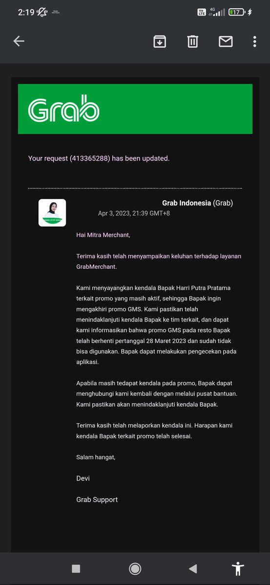 harriputra123's tweet photo. @GrabID email sama kenyataan yg di aplikasi ga sama trs apa ? buat apa kirim email ? masa iya harus di ss in semua 🏃 https://t.co/ih6aIuZMcK