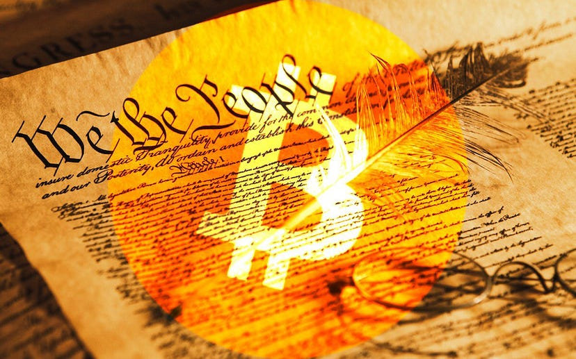 blockbain's tweet photo. The founding fathers objected to the oppressive rule of royalty. With striking similar sentiment, many also had strong opinions on the ills of paper currency controlled by banksters &amp; bureaucrats.
1776: NO TAXATION WITHOUT REPRESENTATION
2009: NO INFLATION WITHOUT VERIFICATION https://t.co/opGYVf4B1E