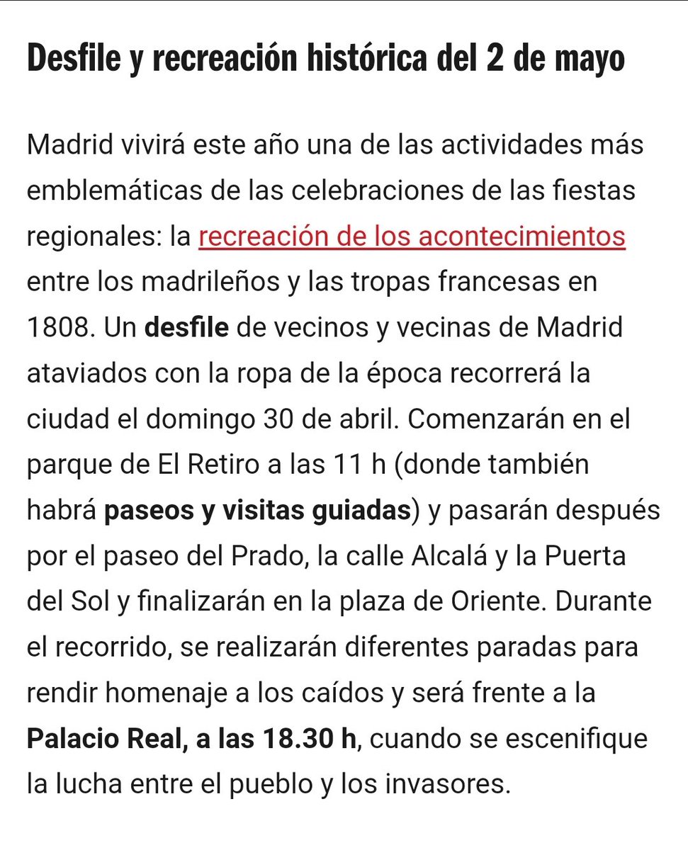 rouseteacher16's tweet photo. Recreación Levantamiento del 2 de mayo el domingo 30 de abril frente al Palacio de Oriente a las 18:30. 
Para vivir en primera mano lo estudiado en Social Science. 
Os animo a verlo. https://t.co/QZ2gHqYBAL