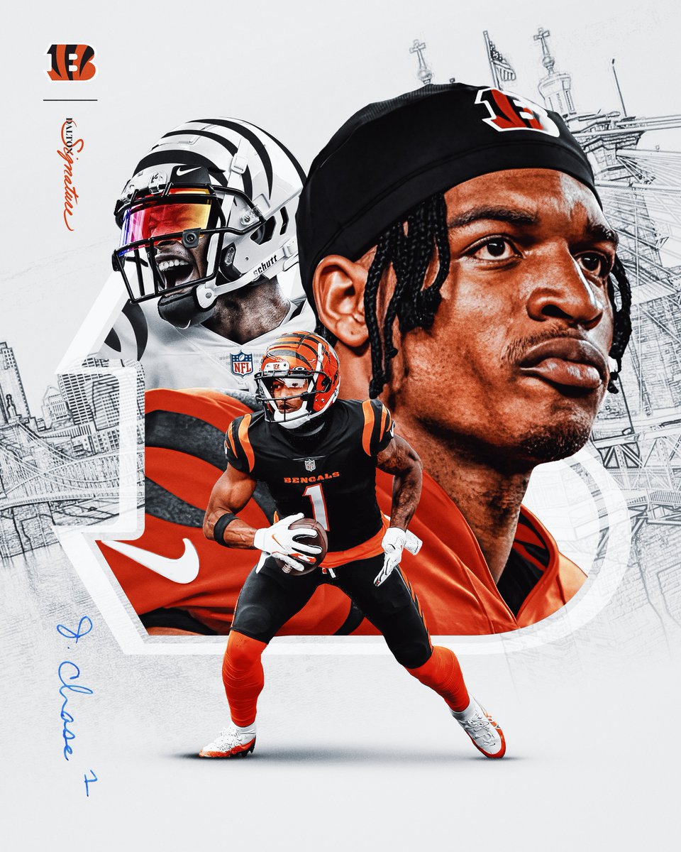 DaltonSignature's tweet photo. To help tide you over as we all wait for the #NFLDraft Our son requested a Ja'Marr Chase edit by me for his BDey back in Jan '23 & this is how it turned out. #DaltonSignature #SMSports ๐จ
Who do you think the #Bengals will pick at No. 28? #WHODEY #RuleTheDraft #RuleTheJungle https://t.co/QWceHw4nfv