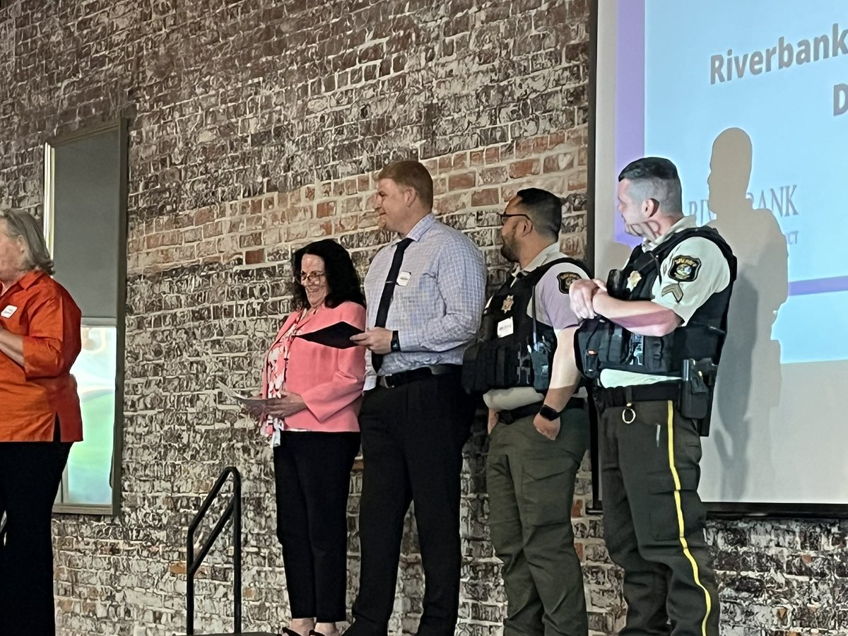 Happy to provide recognition to our partners at Riverbank Police Services today at the Stanislaus Partners in Education Lunch!