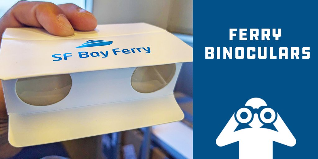 SFBayFerry's tweet photo. Spring is here and now we have an even better way to enjoy the views on the ferry. Introducing our new ferry binoculars! The next time you ride, make sure to ask a crew member for one! #ferrybinoculars #ferrylife #ferryviews https://t.co/47unFLYSKB