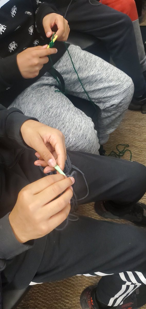 DPCDSBpowerMEup's tweet photo. Great session led by @stocmississauga students on #crochet for other students. #dpguidance #dpcdsb #dppowermeup https://t.co/SOvht9OsDY