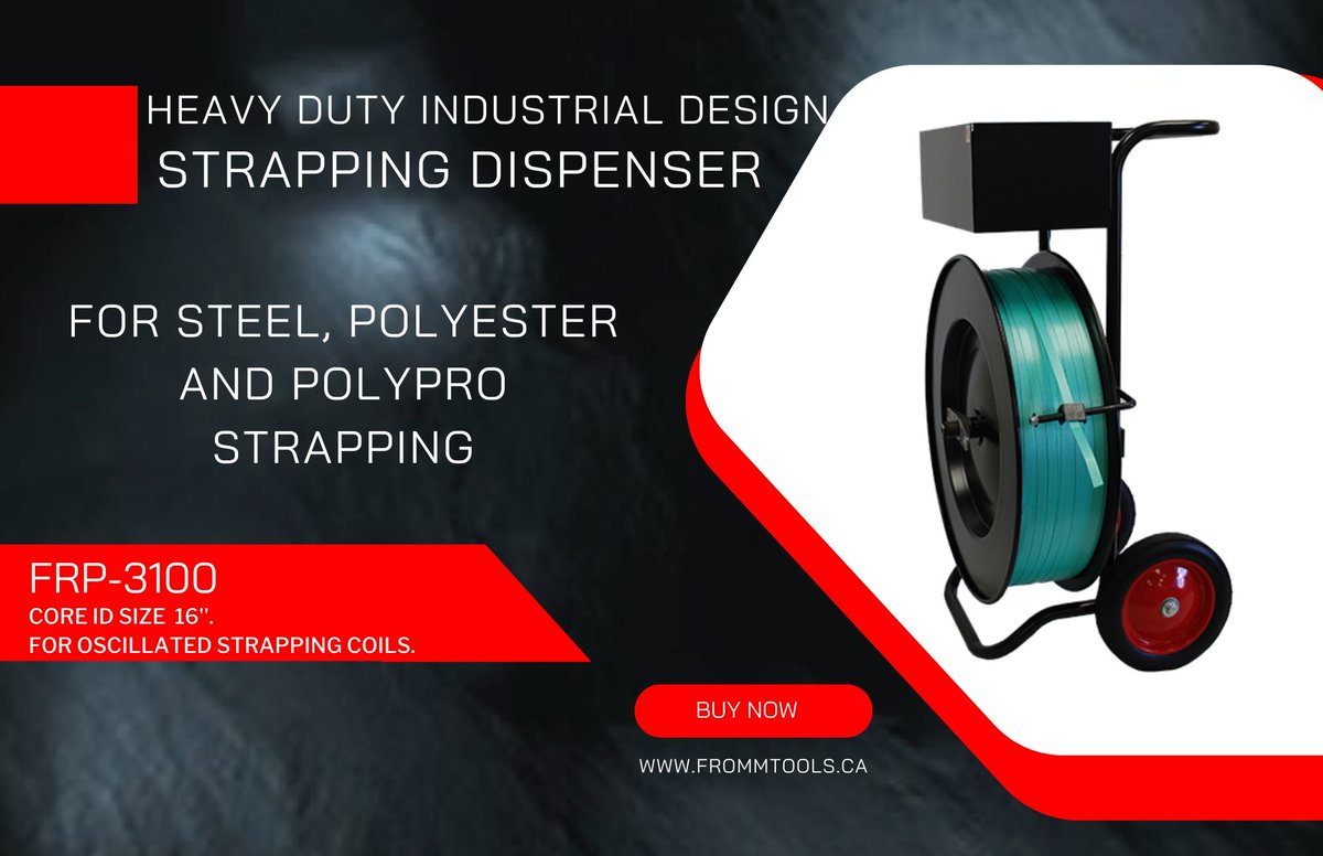 FrommCanada's tweet image. FROMM Strapping Dispensers are built to last with its Industrial design and it's perfect for both steel and poly strapping. Choose Fromm Packaging Systems Canada for all your strapping needs, and experience the ease and convenience of online shopping. #PolyStrapping