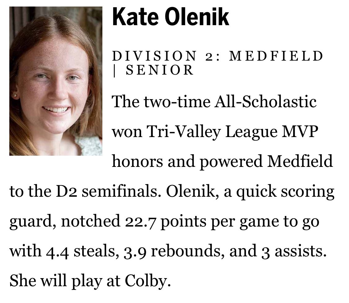 🚨 YOUR <a href="/GlobeSchools/">Boston Globe Schools</a> GIRLS’ BASKETBALL SUPER TEAM 🚨

Kate Olenik 🏀

- Matchup nightmare 😤
- Tri-Valley MVP 🏆
- Next stop Colby 📈

Full section: bostonglobe.com/sports/high-sc…