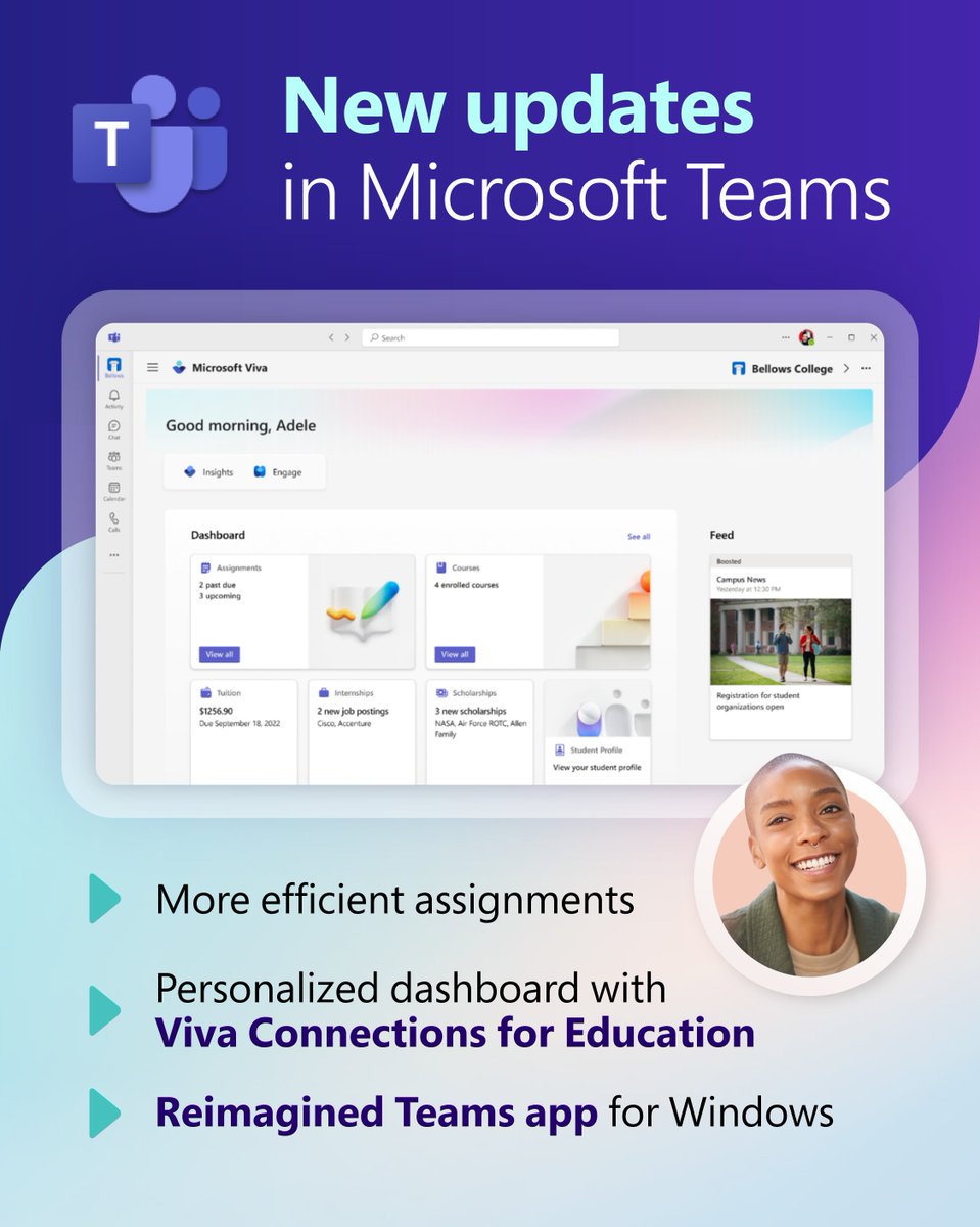 New updates are coming to #MicrosoftTeams! 🎉

Read the blog to learn how these improvements can help simplify your classroom. msft.it/6013gPxDL

#MicrosoftEDU