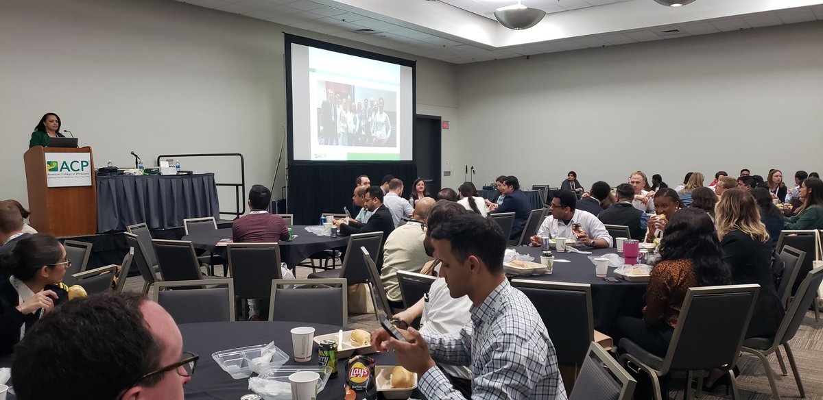 #ACPECP lunch is packed - but there is always room on the table for more! Join us in room 6F .@ACPIMPhysicians #IMPROUD #IM2023 Dr. @docwithapurpose at the podium as madame chair .@DarilynMoyer .@RyanMire1 .@sue_bornstein