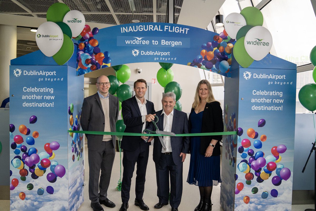 DublinAirport's tweet photo. We’re celebrating the launch of the new Widerøe direct Dublin-Bergen, Norway service this evening ✈️🇳🇴 https://t.co/x4LnvkFg56