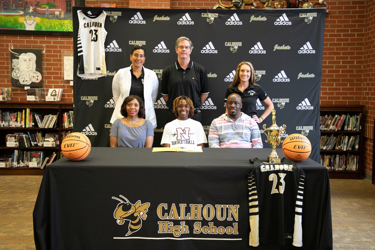CalhounSchools's tweet photo. Congratulations to CHS senior standout Britiya Curtis, who signed her letter of intent to play basketball at Nicholls State University! Go Colonels! Go Jackets! 🏀 https://t.co/1CS1KlhTpC