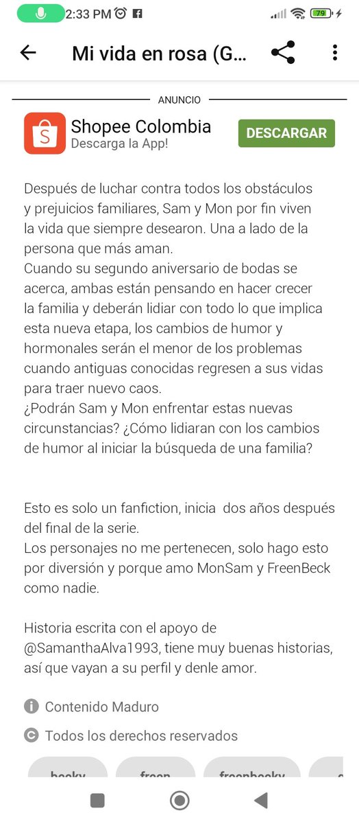 Emi9317's tweet photo. Hermanas les súper recomiendo este fic trata de lo que hubiera sido  Gap 2 lo que pasaría en la vida matrimonial de las MonSam tiene comedía, mucho amor y pasión, celos y demás , mi amiga se lució con este fic y yo fui su lectora de prueba 🤭 https://t.co/0yRS8bKgCl