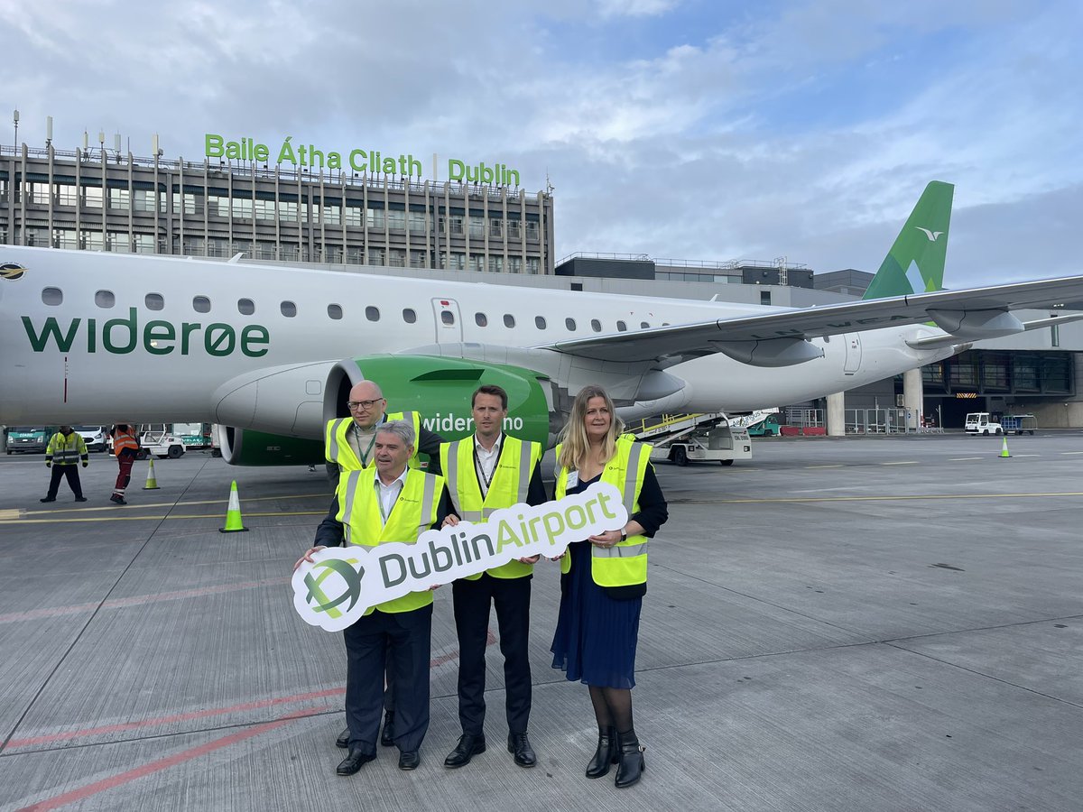 #Widerøe has just landed at @DublinAirport for the first time directly from #Bergen ✈️🎉 #inauguralflight @visitBergen #excited @IrlEmbOslo