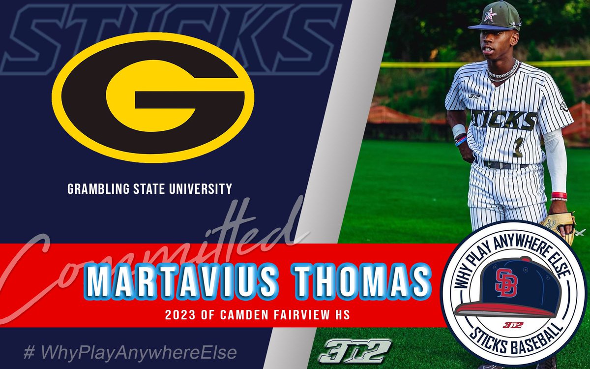 AR_Sticks's tweet photo. Congratulations to Sticks 2023 OF @_martavius1 from Camden Fairview HS on signing with @GramSt_Bsb Martavius is the highest ranked player to ever sign with GSU. He has played for the Sticks the last three years, most recently with 17U Brewster. We are very proud of him #Sticks https://t.co/tAi4sdQoo5