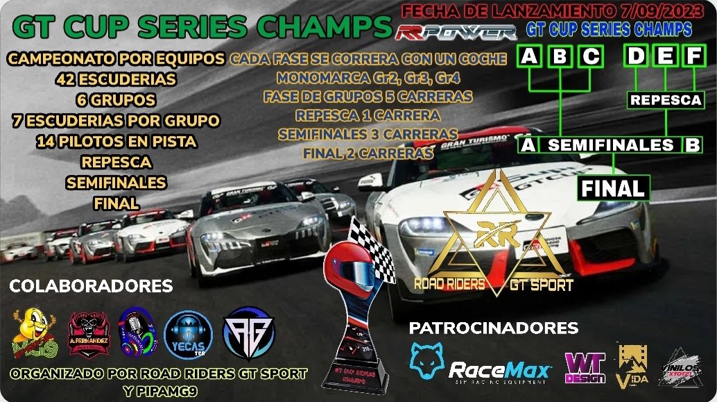 ROAD_RIDERS_GTS's tweet image. OS INVITAMOS A ESTE PEDAZO DE CAMPEONATO! 
NO OS QUEDEIS SIN VUESTRA PLAZA Y ANIMAROS! ESTO VA PEGAR EL BOOM BOOM! 
INSCRICIONES POR DISCORD:
discord.gg/KmkJJrSPsR