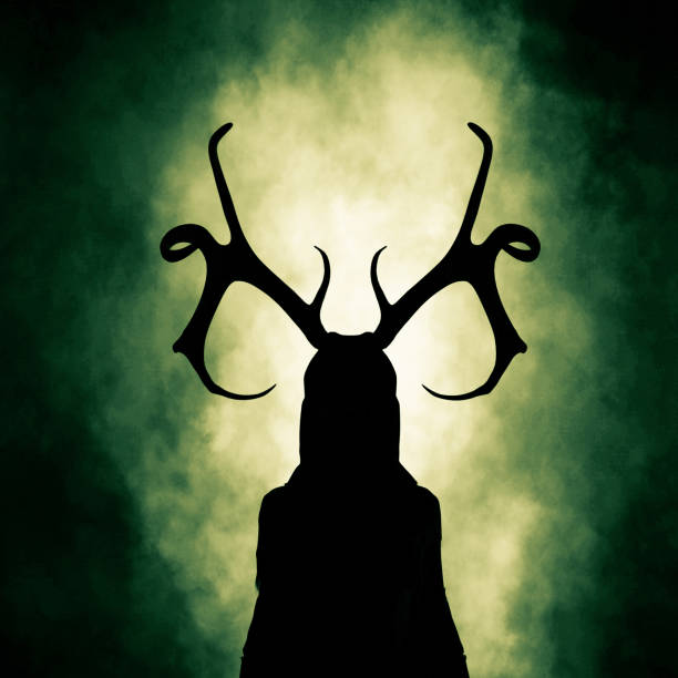TFiredrake's tweet photo. A great shadow fell over the huntsman. Shaped like a man, it stretched over him like the shadow of an oak. Antlers branched, tines like tree rings telling of long ages. The dogs began to #cower.

A figure stepped out, neither human nor animal: the oldest forest spirit.
#vssmagic https://t.co/jJTbzICPUP